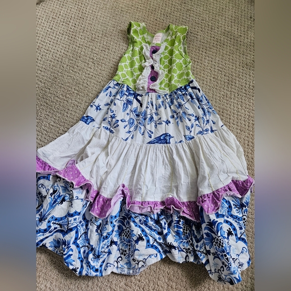 Giggle moon Tiered Dress sz 7 - Picture 1 of 1